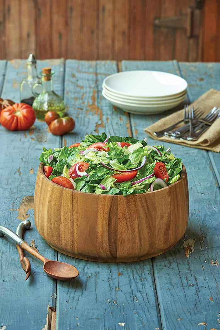 White Whale Wooden Tulip Salad Bowl