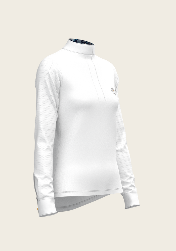 White with Forest on Navy Inner Details Long Sleeve Show Shirt