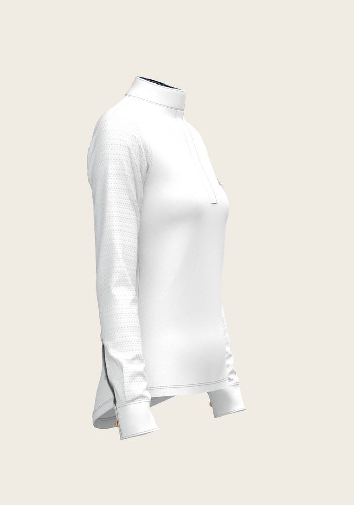 White with Forest on Navy Inner Details Long Sleeve Show Shirt