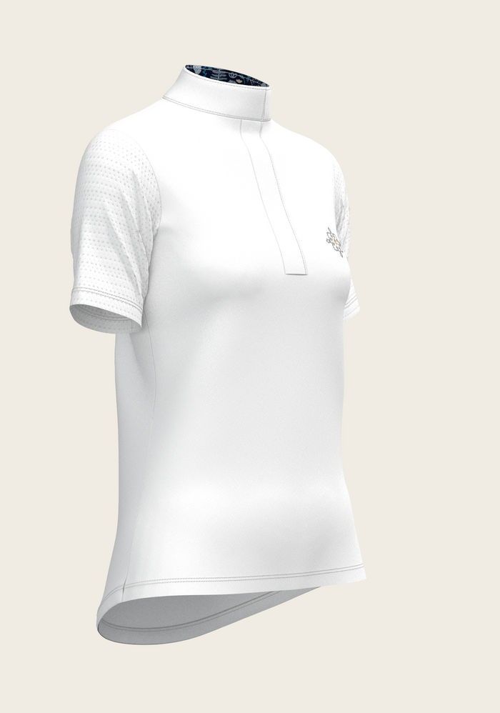 White with Forest on Navy Inner Details Short Sleeve Show Shirt
