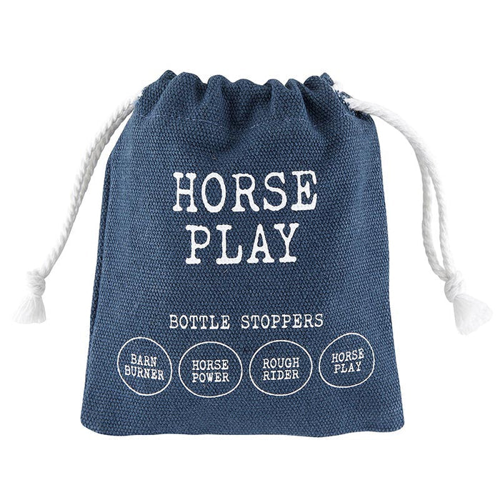 N6328a Horse Play bottle stopper gift bag.