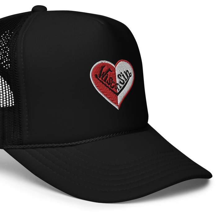 Wisconsin Split Heart Trucker Hat