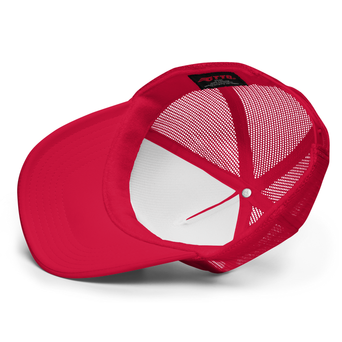 Wisconsin Split Heart Trucker Hat