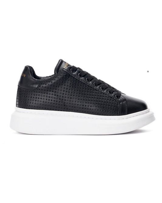 Woman Mega Side-Mesh Sneakers in Black-White