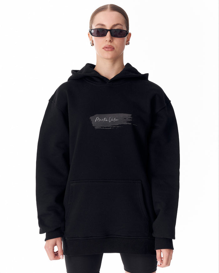 Women Butterfly Rebirth Oversized Black Hoodie (3)