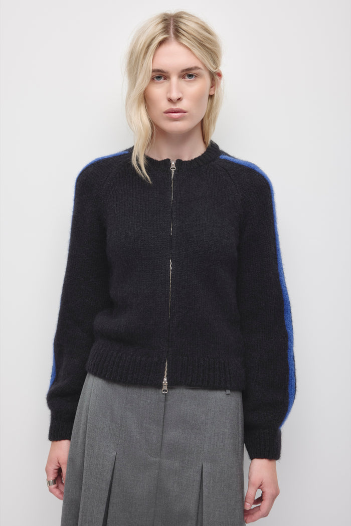 Women's Ali Zip Sweater in Black/Blue