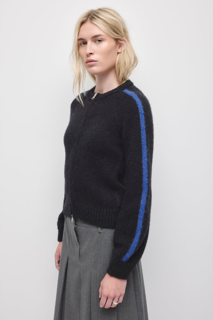 Women's Ali Zip Sweater in Black/Blue