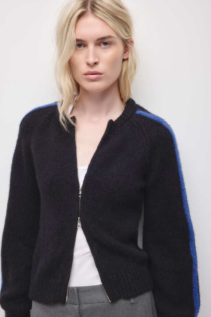 Women's Ali Zip Sweater in Black/Blue