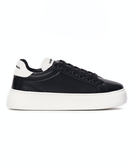 Women's Black Sneakers White Chunky Sole