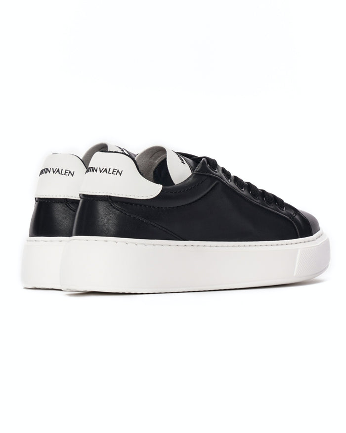 Women's Black Sneakers White Chunky Sole (3)