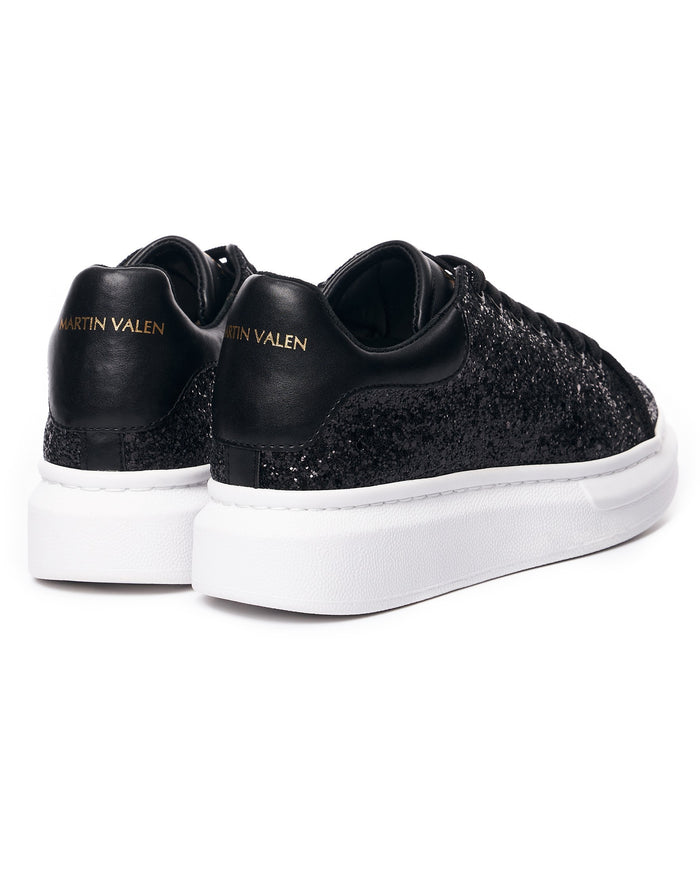Women's Chunky Crystal Sneakers in Black (3)