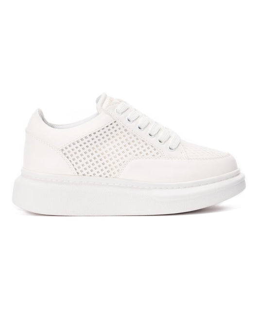 Women's Chunky Full Mesh Sneakers in White