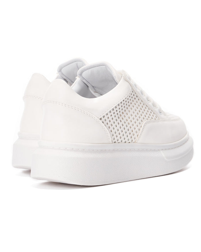 Women's Chunky Full Mesh Sneakers in White (3)