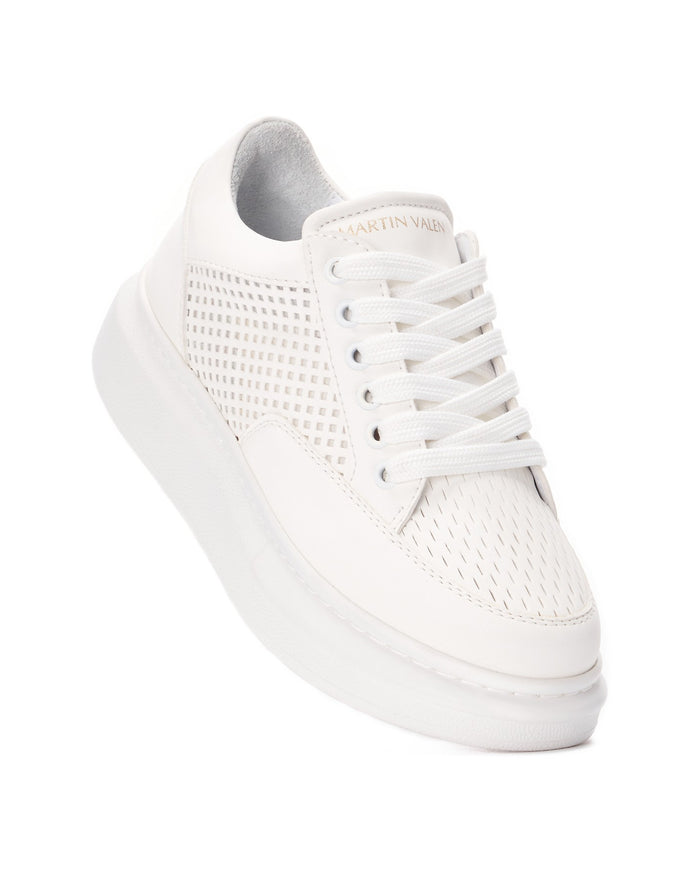 Women's Chunky Full Mesh Sneakers in White (4)