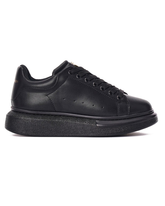 Women’s Crowned Chunky Sneakers Shoes Full Black