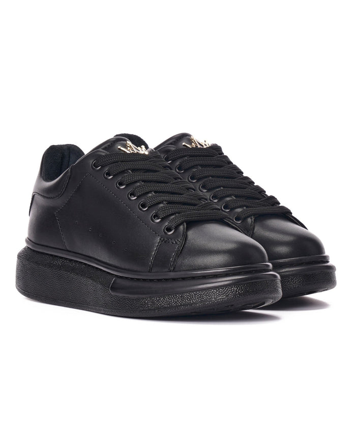 Women’s Crowned Chunky Sneakers Shoes Full Black (3)