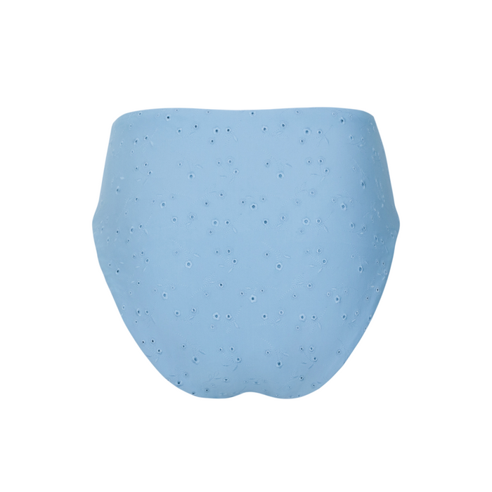 women's dusk blue eyelet high waist bikini bottom