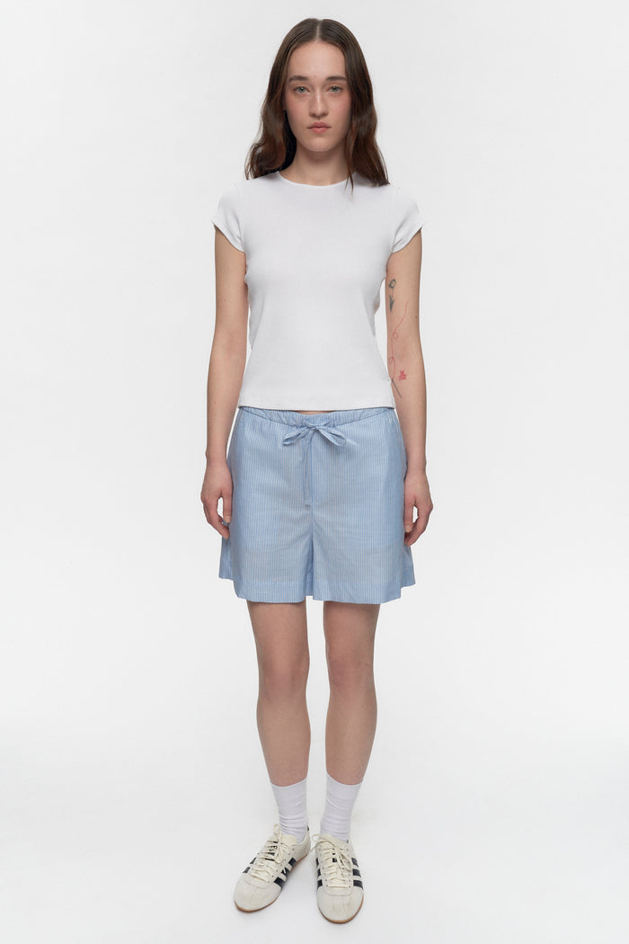 Women's Merire Striped Shorts in Blue Stripe