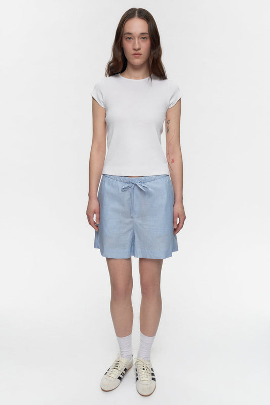 Women's Merire Striped Shorts in Blue Stripe
