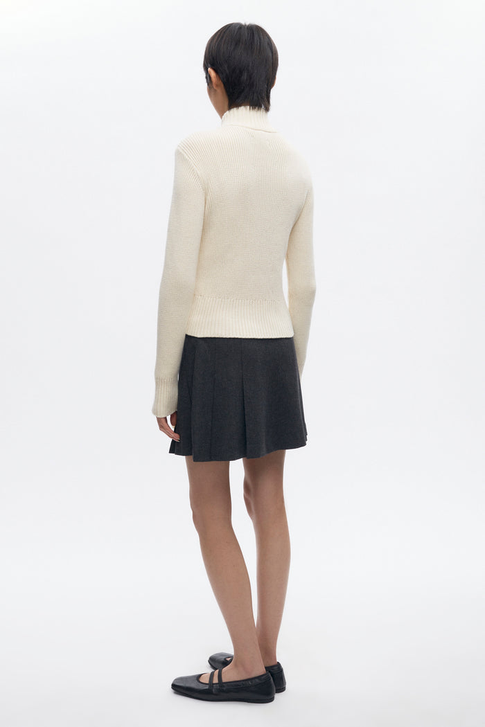 Women's Muna Pleated Mini Skirt in Charcoal