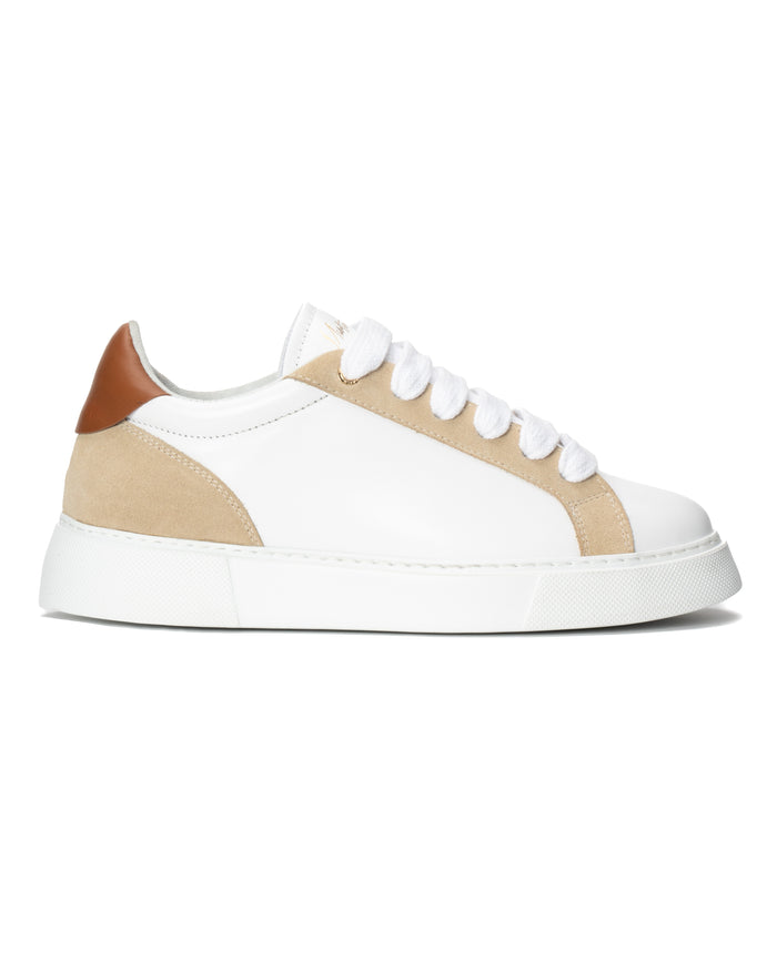 Women's Rool Court Leather Sneakers in Beige