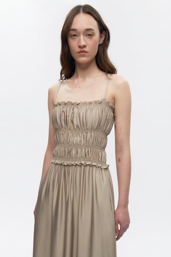 Women's Ruffle Dress in Fog