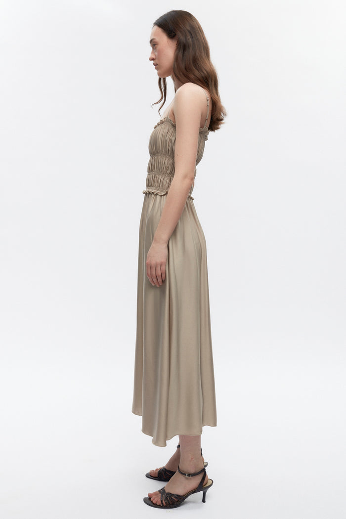 Women's Ruffle Dress in Fog