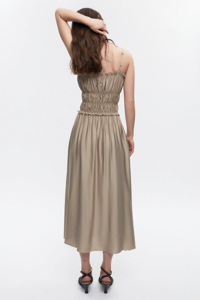 Women's Ruffle Dress in Fog