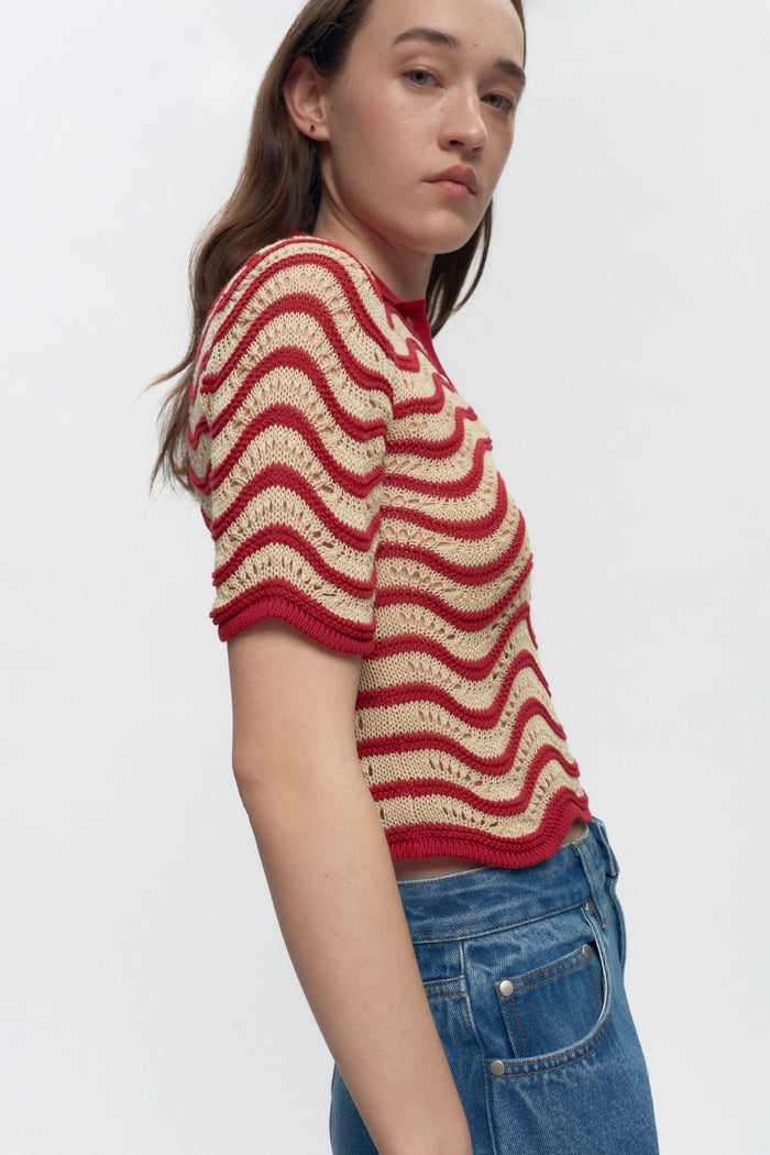 Women's Sabah Polo in Jester Red/Natural