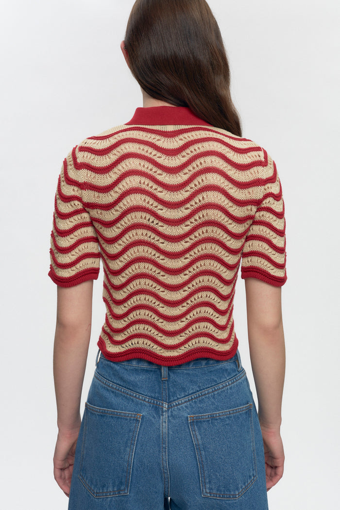 Women's Sabah Polo in Jester Red/Natural