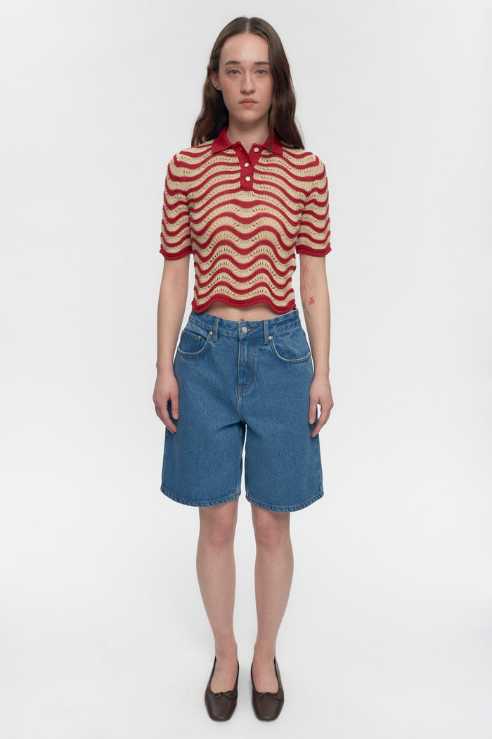 Women's Sabah Polo in Jester Red/Natural