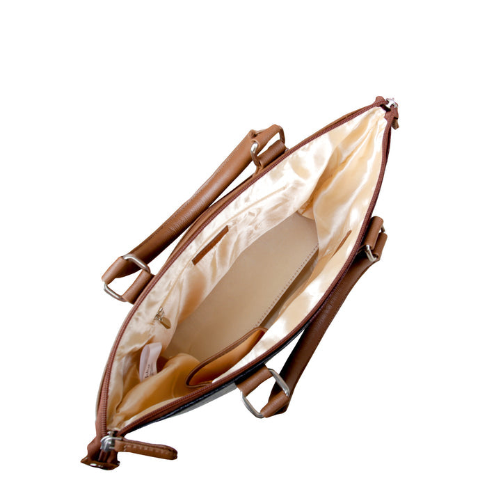 Women's handpainted maple leaf top handle shoulder handbag and crossbody bag for work, travel, and everyday use-inner view
