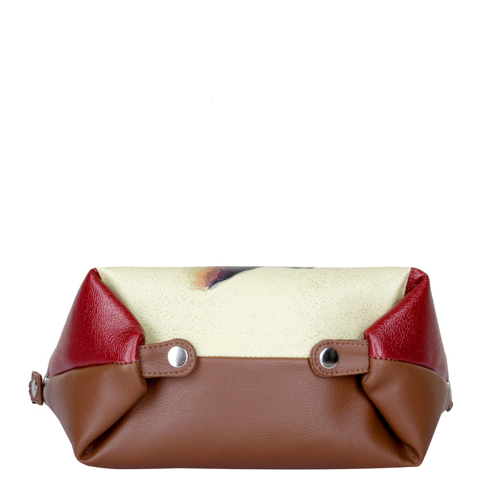 Women's handpainted maple leaf top handle shoulder handbag and crossbody bag for work, travel, and everyday use-bottom view