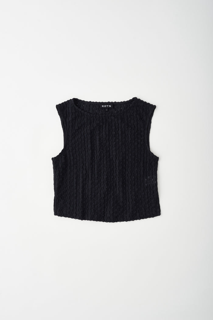 Women's Yasmina Boatneck Tank in Black