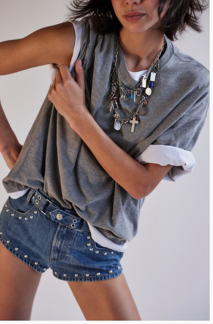 Wtf Perfect Oversized Tee - Heather Grey