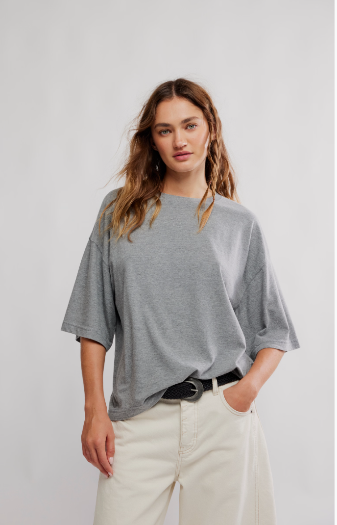 Wtf Perfect Oversized Tee - Heather Grey