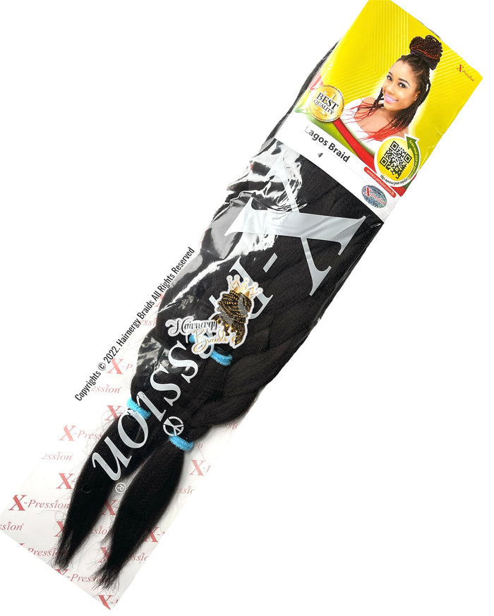 X-PRESSION PRE- STRETCHED BRAID. LAGOS BRAID 42” & 46” inches