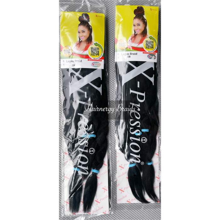X-PRESSION PRE- STRETCHED BRAID. LAGOS BRAID 42” & 46” inches