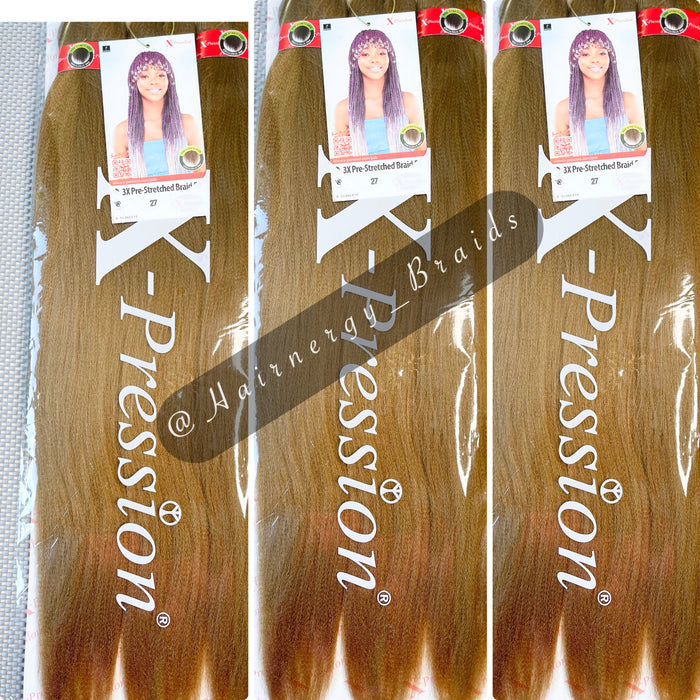 X-Pression Pre-stretched Hair Braiding Extensions 50" Color 27