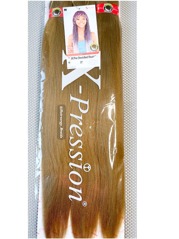 X-Pression Pre-stretched Hair Braiding Extensions 50" Color 27