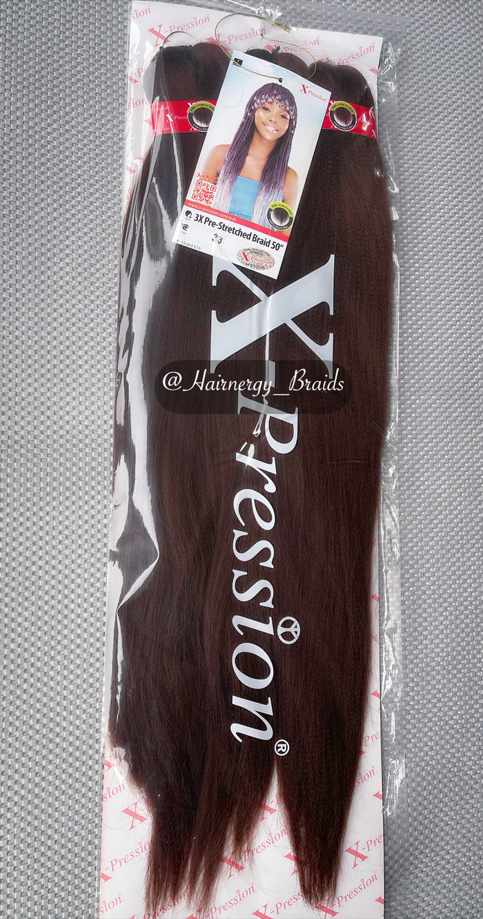 X-Pression Pre-stretched Hair Braiding Extensions 50" Color 33