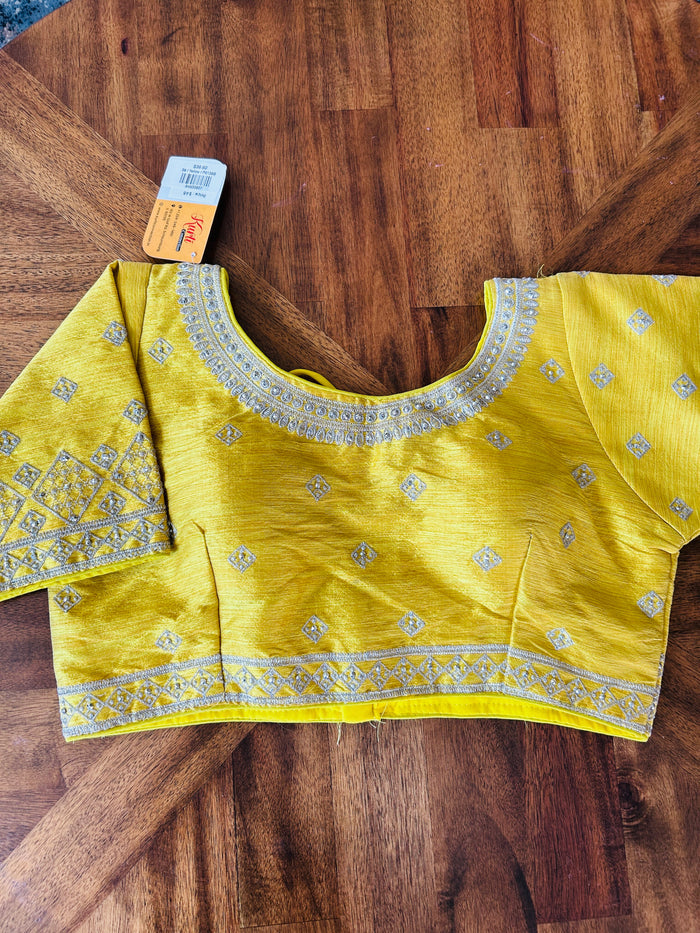 Yellow-Silver readymade blouse