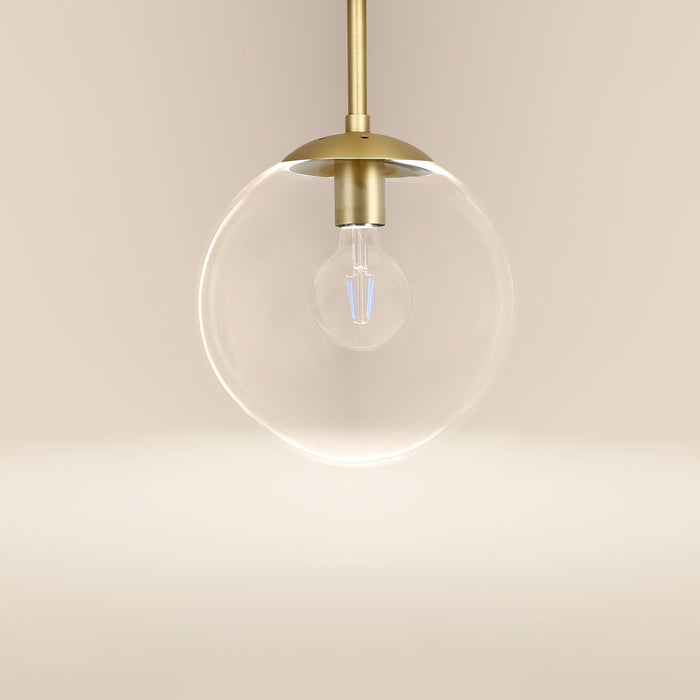 Zeno Globe Ceiling Light | Brass/Clear