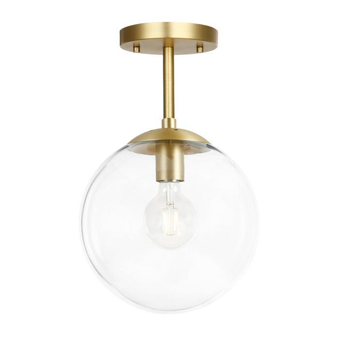 Zeno Globe Ceiling Light | Brass/Clear