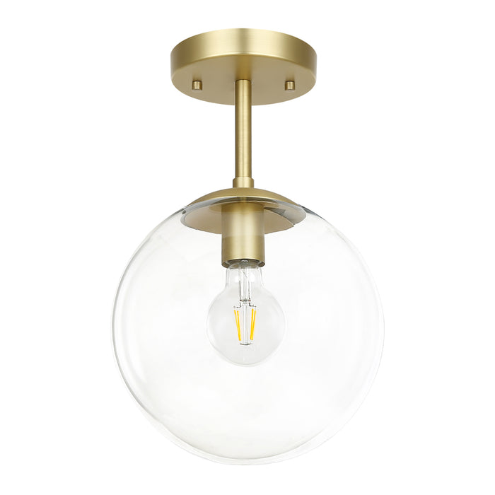 Zeno Globe Ceiling Light | Brass/Clear